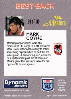 1994 Dynamic NSW Rugby League '94 Masters #68 Mark Coyne Back
